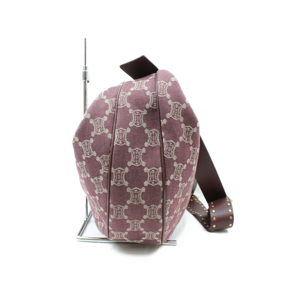 CELINE Messenger Bag Macadam Canvas Burgundy Red - Picture 2 of 7